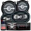 Kit Falante 6x9 5 Pol Rádio Bluetooth Carro