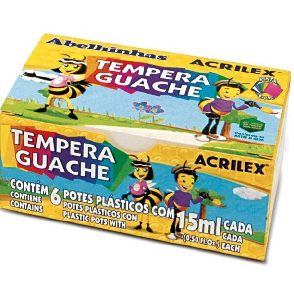 Tinta Tempera Guache Acrilex 6 Cores 15ml